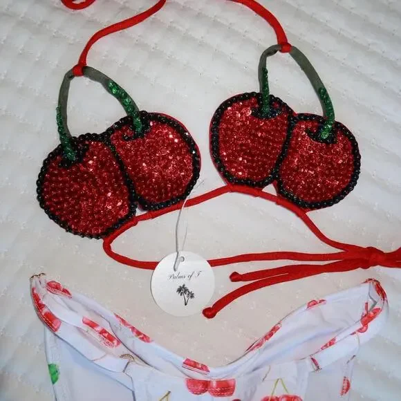Cherry bikini set white - Picture 3 of 8